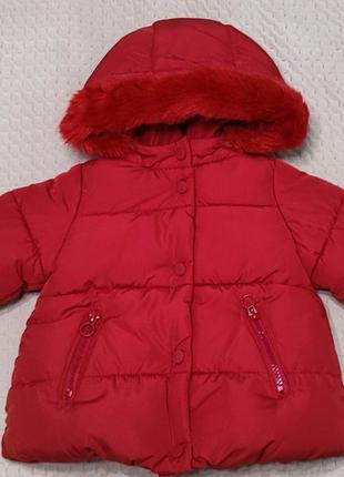Зимняя куртка для девочки zara, размер 80