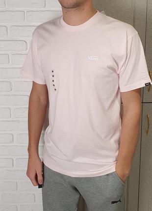 Мужская коттоновая футболка vans оригинал розовая