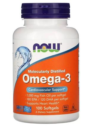 Рыбий жир Now Foods Omega-3 Fish Oil 1000мг 100 капс