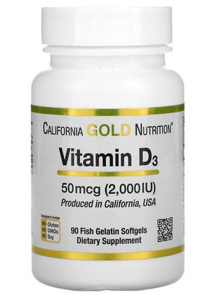 Витамин Д-3 California Gold Nutrition Vitamin D-3 2000 МЕ 90 к...