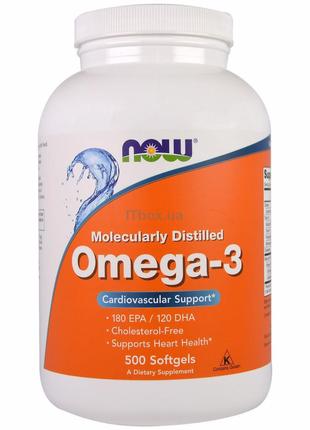 Рыбий жир Now Foods Omega-3 Fish Oil 1000мг 500 капсул