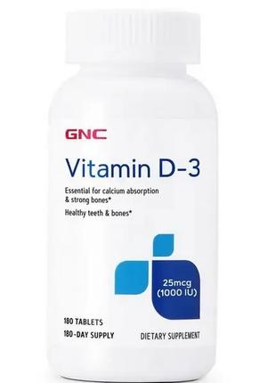 Вітамін Д GNC Vitamin D-3 25 mcg 1000 IU 180 tab