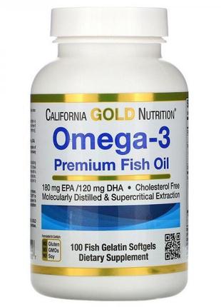 Рыбий жир премиум качества Omega-3 Fish Oil California Gold Nu...