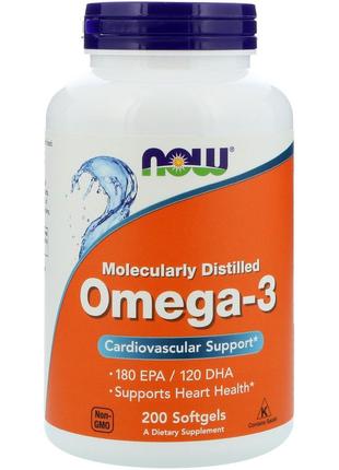 Рыбий жир Now Foods Omega-3 Fish Oil 1000мг 200 капс