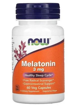 Мелатонин Melatonin Now Foods 3 Мг, 60 капс