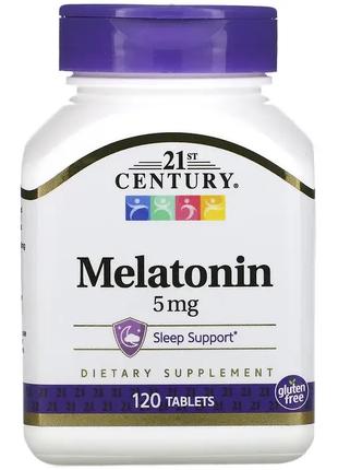 Мелатонин Мелатонін, 21st Century Melatonin 5mg 120 табл