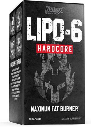 Жироспалювач Nutrex Lipo-6 Hardcore 60 капс (найпотужніший жир...