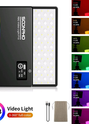 Накамерний LED освітлювач Soonpho P10 RGB 4400 mAh Відеосвітло