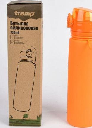 Бутылка силиконовая Tramp 700ml orange Спортивная бутылка из п...