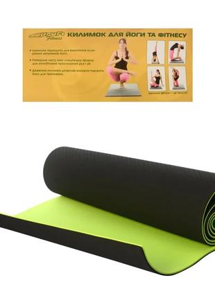 Килимок для йоги та фітнесу Двосторонній килимок для фітнесу т...