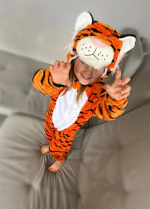 Детский кигуруми тигр, Пижама тигр для малышей
