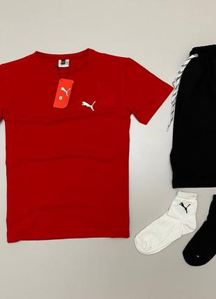 Спортивный набор Puma: футболка шорты красный