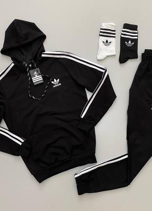 Спортивный костюм Adidas: худи-штаны черный