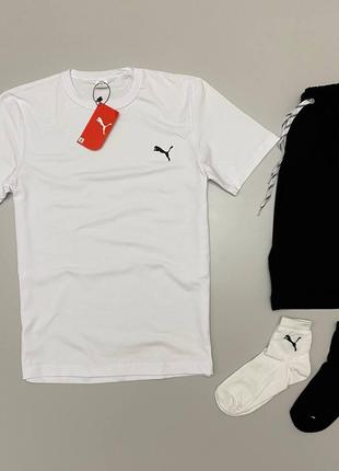 Спортивный набор Puma: футболка шорты белый