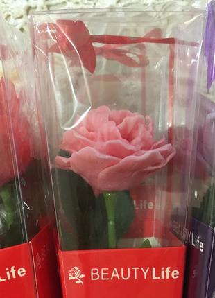 Мыло ручной работы Роза в подарочной упаковке, разные цвета