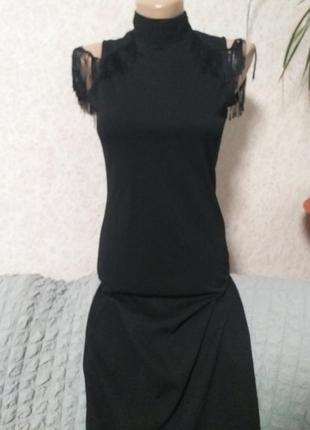 Чёрное платье карандаш стиль коко шанель