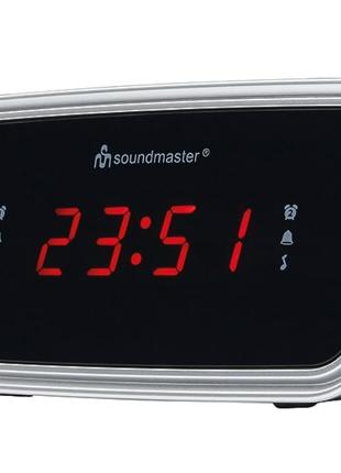 Цифровий годинник Soundmaster UR106SW чорний / сріблястий