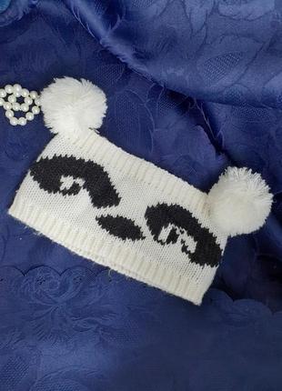 Панда 🐼 повязка на голову пандочка трикотажная с ушками бубона...