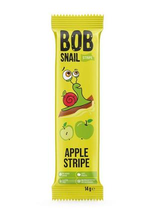 Цукерка натуральна страйпс "Яблуко", 14 г — Bob Snail
