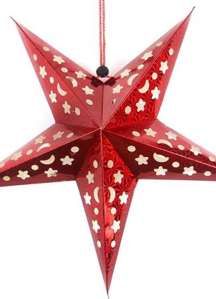 Декор новогодний подвесной звезда 60см красный