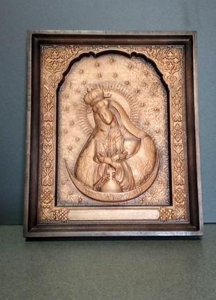 Икона остробрамская божья матерь деревянная резная размер 260 ...