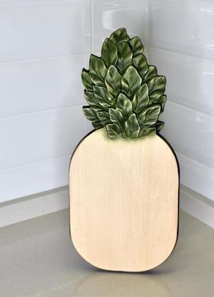 Кухонная доска декоративная ананас из дерева размер 31 х 15 см