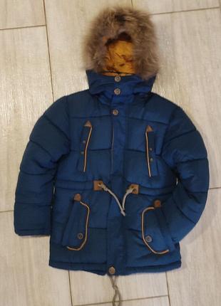 Зимова фірмова тепла куртка на хлопчика, 128-134р