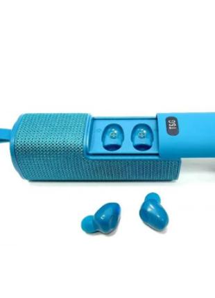 Колонка з навушниками Bluetooth TG807 9490 (голуба)