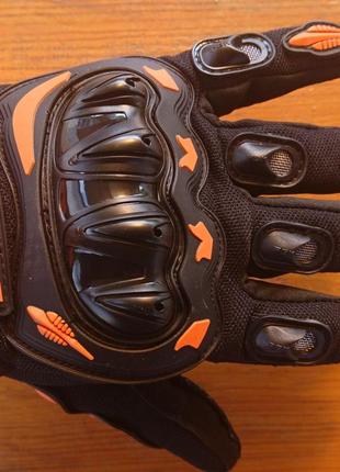 Мото перчатки КТМ с защитой костяшек летние L, XL