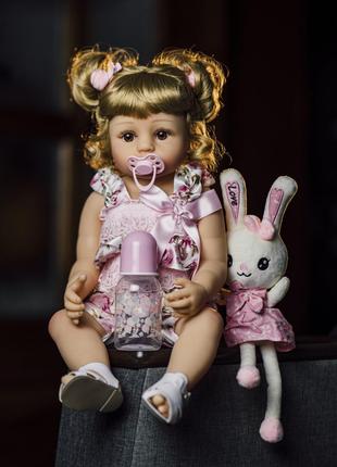Кукла Реборн Reborn блондинка NPK DOLL силиконовая 55 см