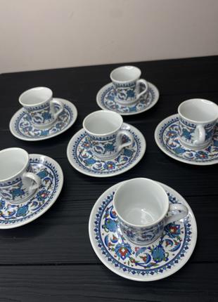 Набір турецьких кавових чашок Kutahya на 50 мл ( в наборі 6 штук)