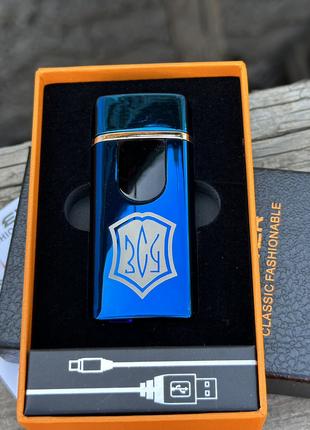 Электронная сенсорная USB зажигалка с Герб Украины в подарочно...