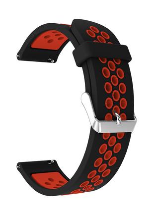 Ремешок для часов 22 мм Nike design черный с красным