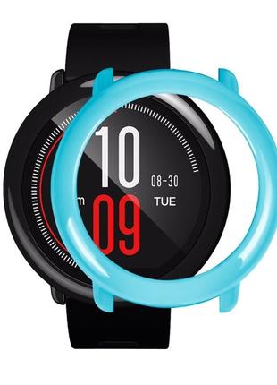 Защитный бампер для смарт часов Amazfit Pace голубой