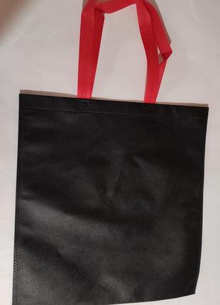 Эко сумка (шоппер) из черного спанбонда. без принта. 38х40 см