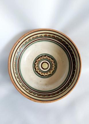 Тарелка майолика керамическая винтажная