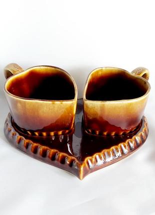 Чашка с блюдцем майолика керамика