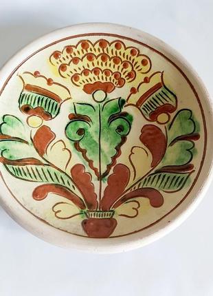 Тарелка настенная майолика косовская керамика винтажная