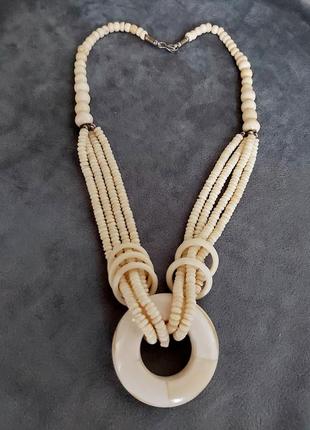 Колье слоновая кость ожерельное ожерелье коллекционное винтаж