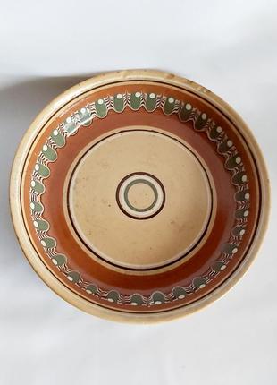 Тарелка васильковская майолика винтажная керамическая