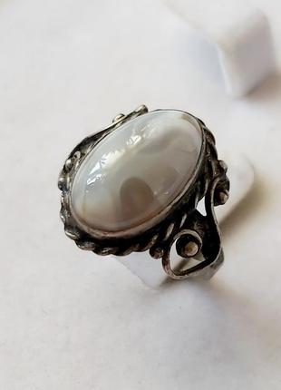 Каблочка винтажная женская агат кольцо натуральный камень