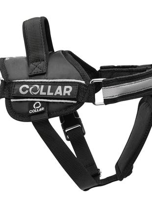 Шлейка для собак Collar Police №3 (В:60-75 см) с фонариком Чер...