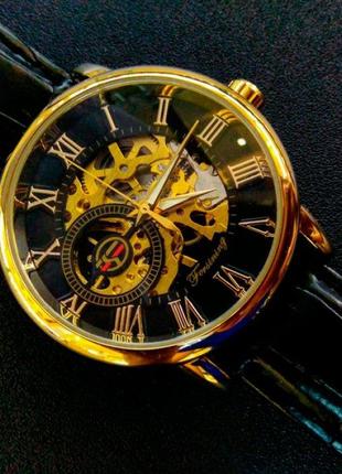 Красивые наручные мужские механические часы Forsining Rich