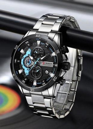 Красивые мужские кварцевые качественные часы Curren Roberto