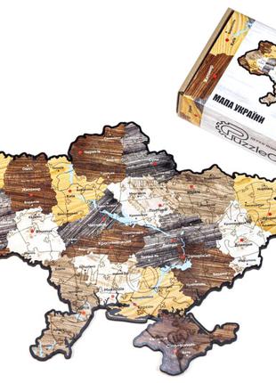 Фигурный деревянный пазл "Карта Украины" А3 PuzA3-01201 PuzzleOK
