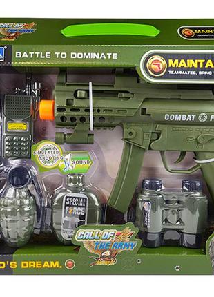 Игрушечный Военный набор, M03, на батарейках. оружие, граната,...