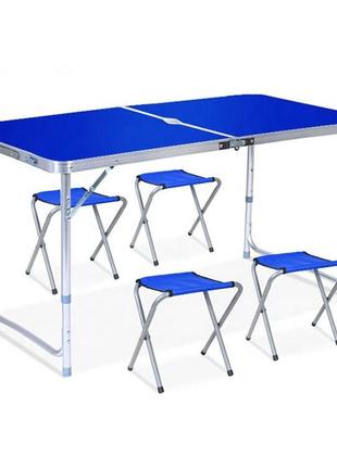 Стол для пикника + 4 стульчика/синий