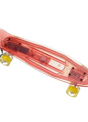 Пенниборд-скейт 850, Светящаяся дека, колёса PU СВЕТЯЩИЕСЯ