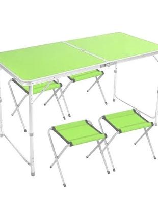 Стол для пикника + 4 стульчика/зеленый