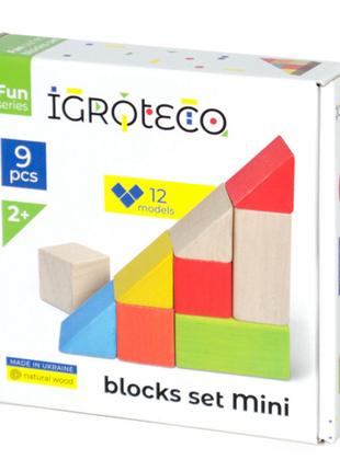 Дерев'яна розвивальна іграшка серія "Кубики логічні кольорові,...